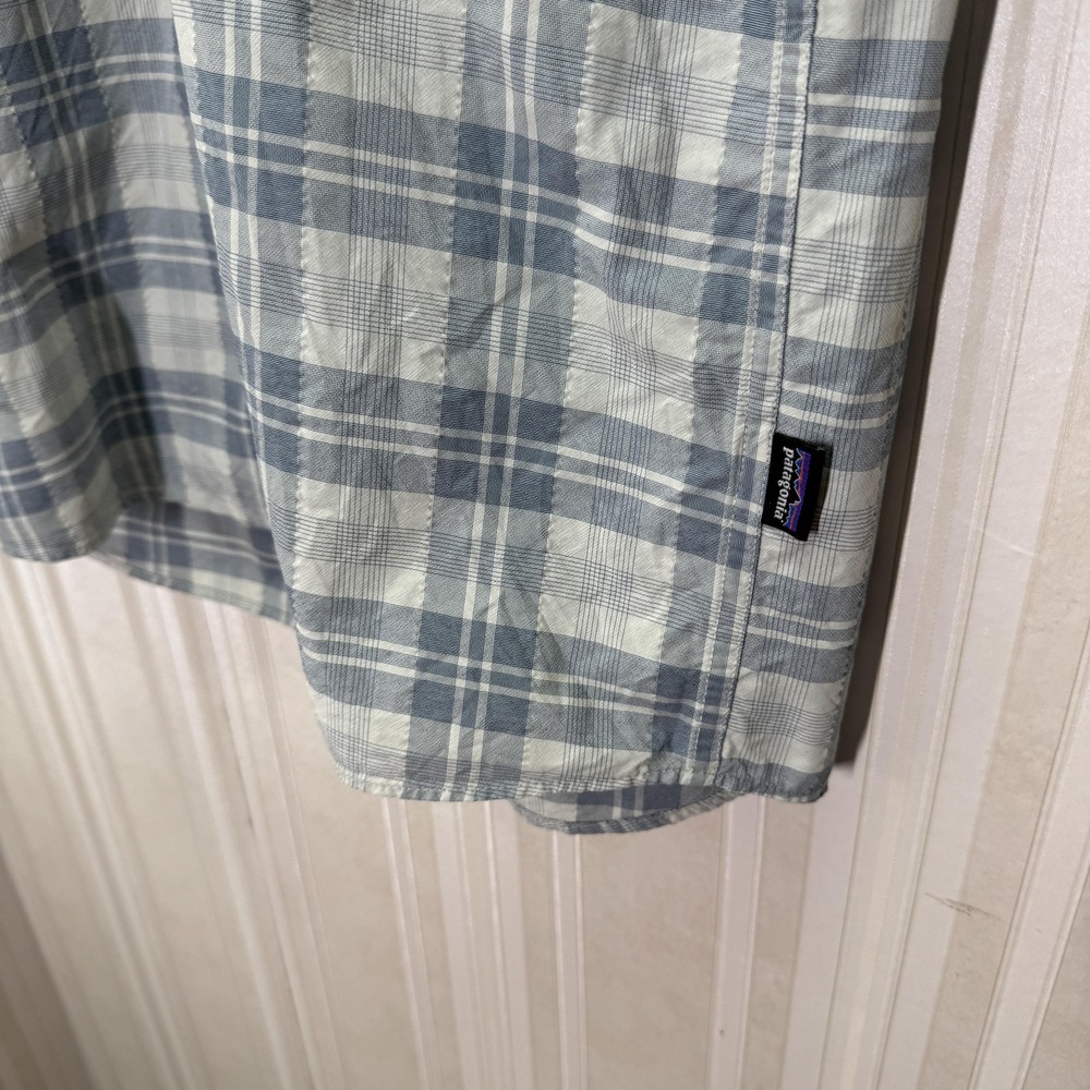 Patagonia Shirt Mens S Blue Plaid Snap Front Long Sleeve Hiking Travel Outdoor - Picture 3 of 8